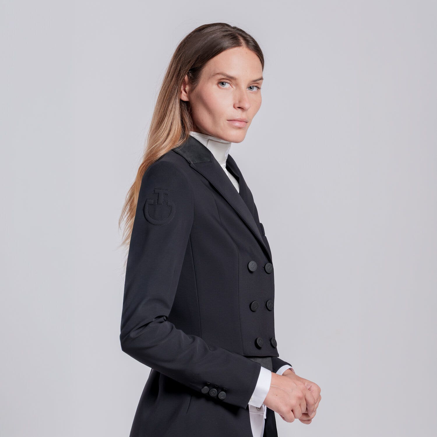 Cavalleria Toscana Women's tailcoat with covered b BLACK-2