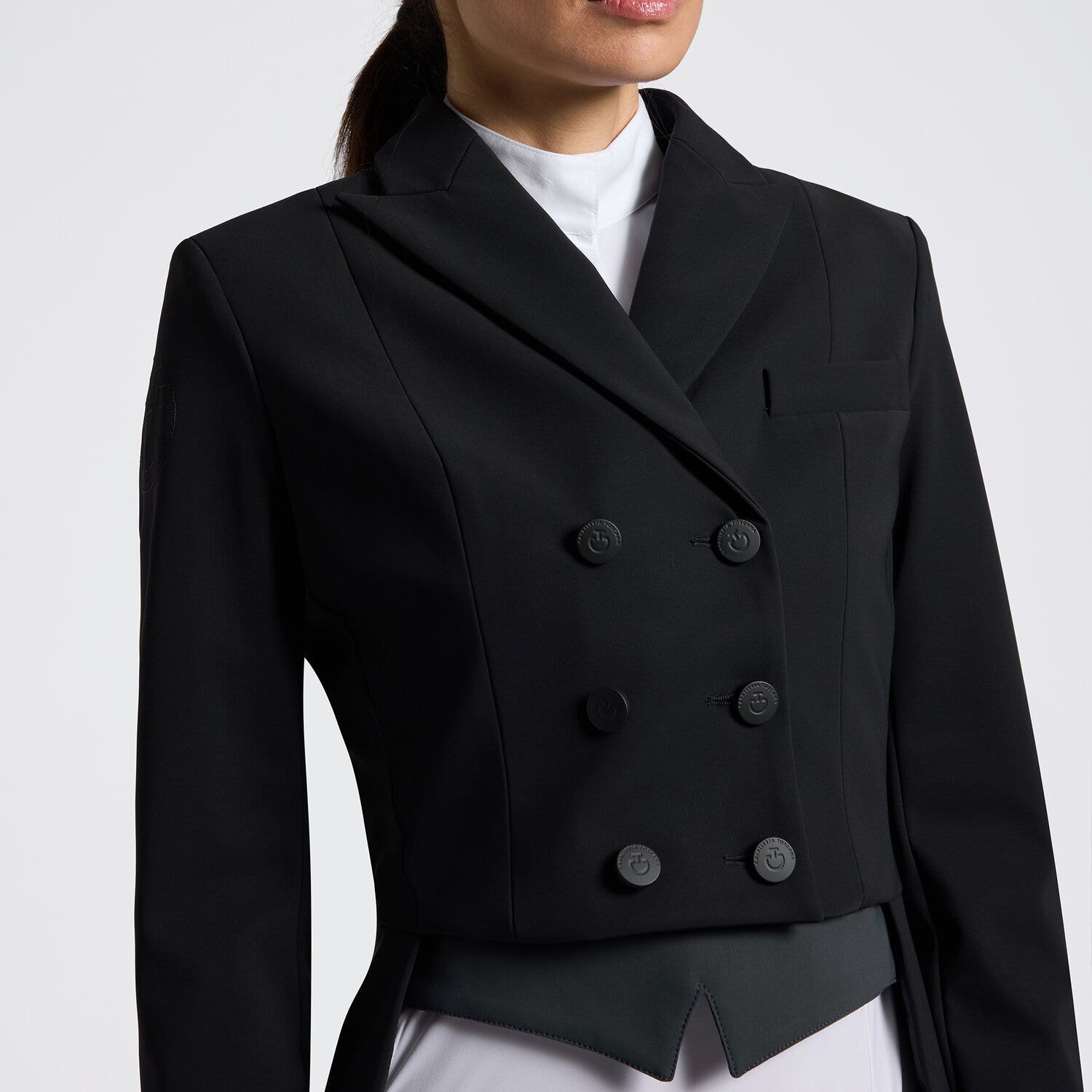 Cavalleria Toscana Women's tailcoat with covered buttons BLACK-6132