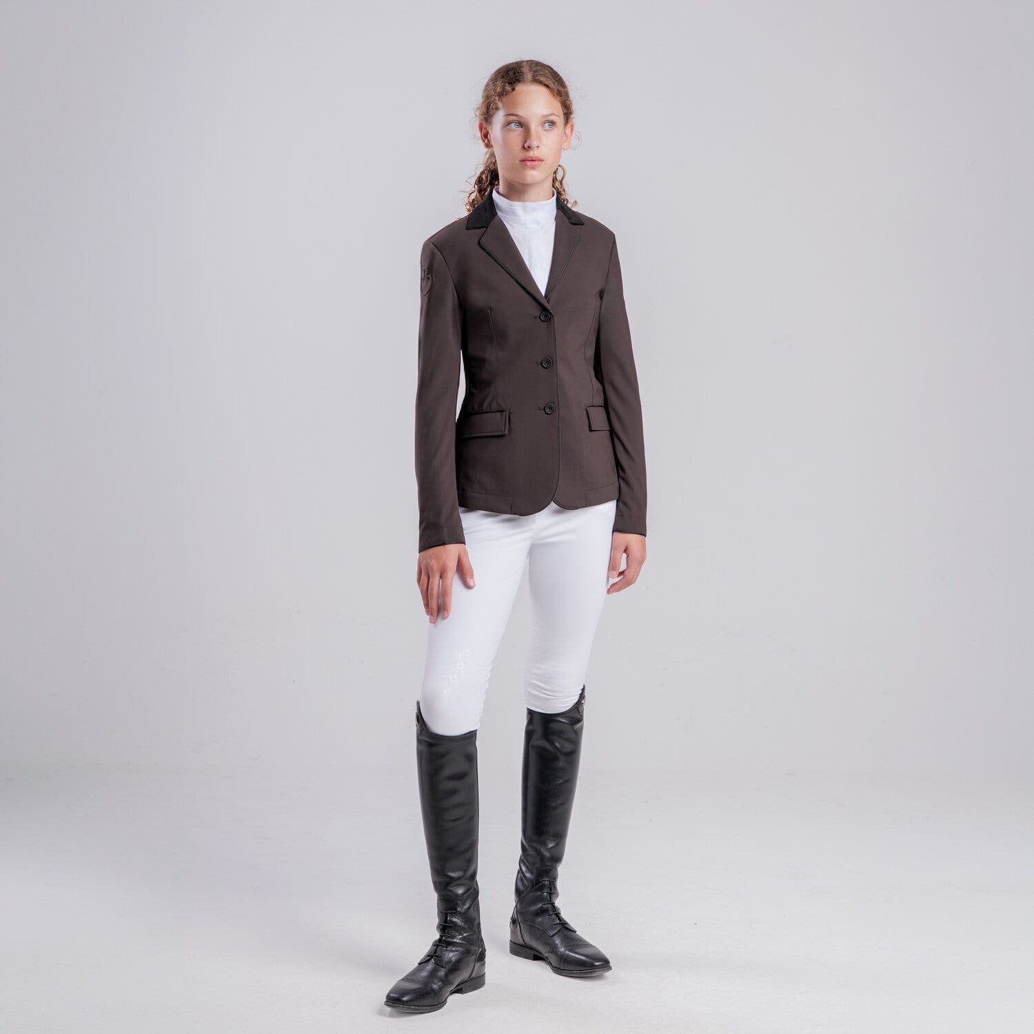Cavalleria Toscana Girls’ competition jacket ESPRESSO-1