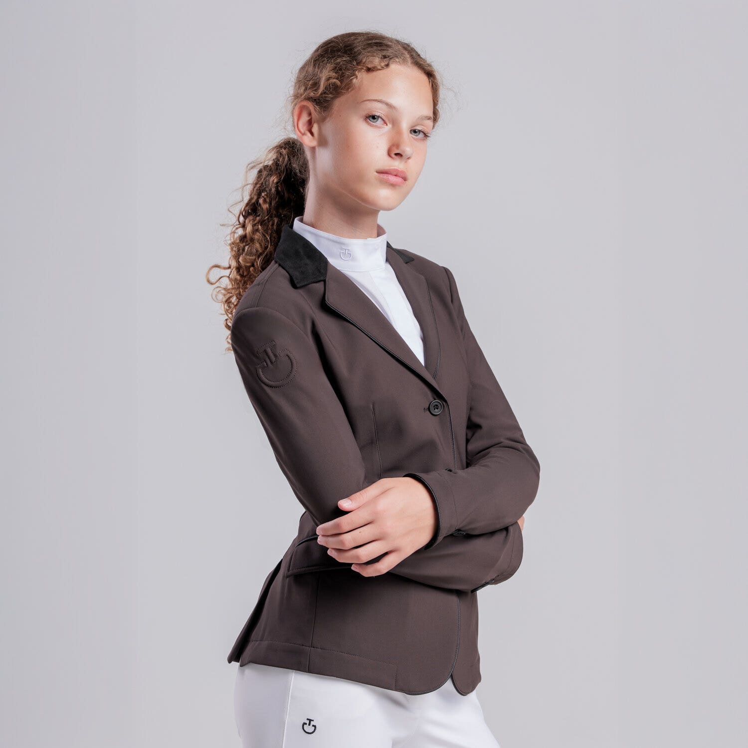 Cavalleria Toscana Girls’ competition jacket ESPRESSO-2