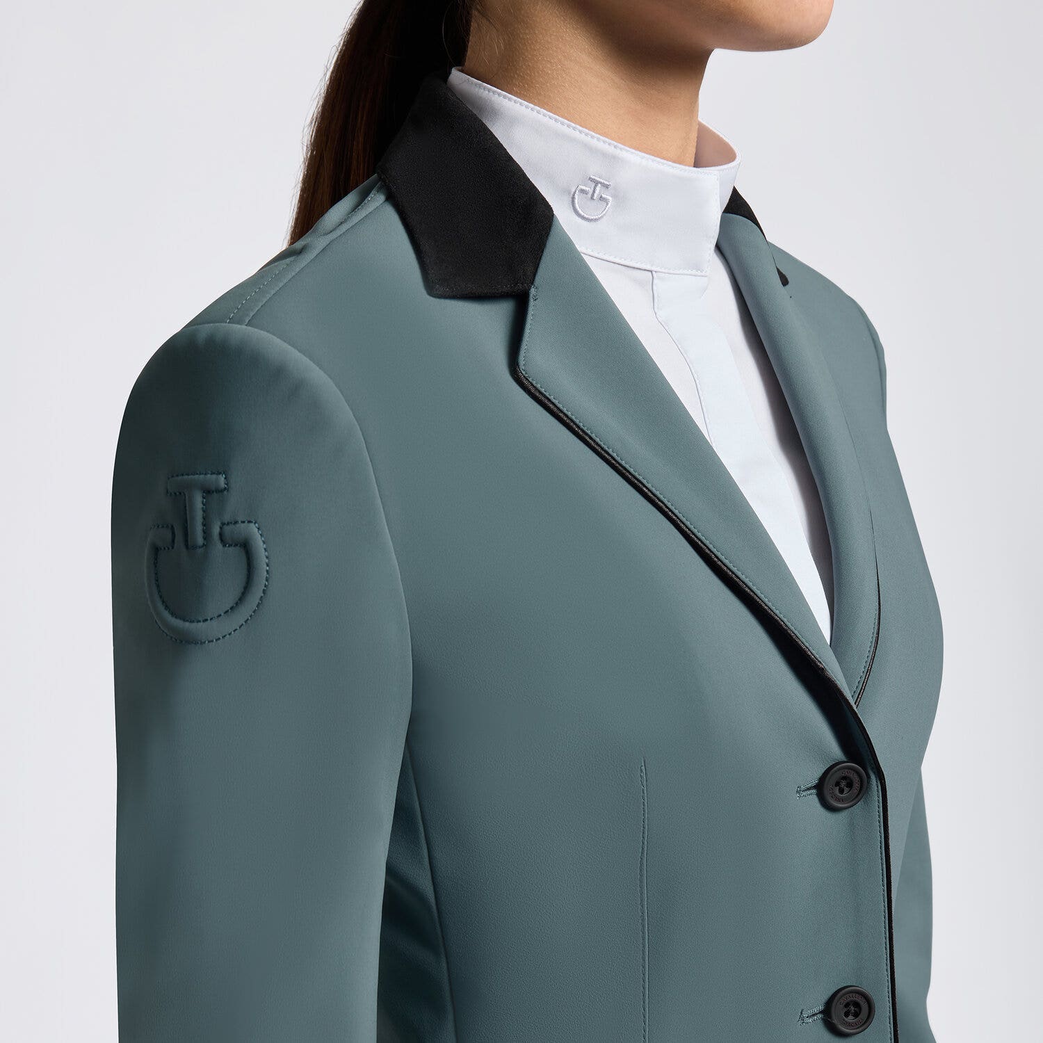 Cavalleria Toscana Girl's competition jacket PETROLEUM-3