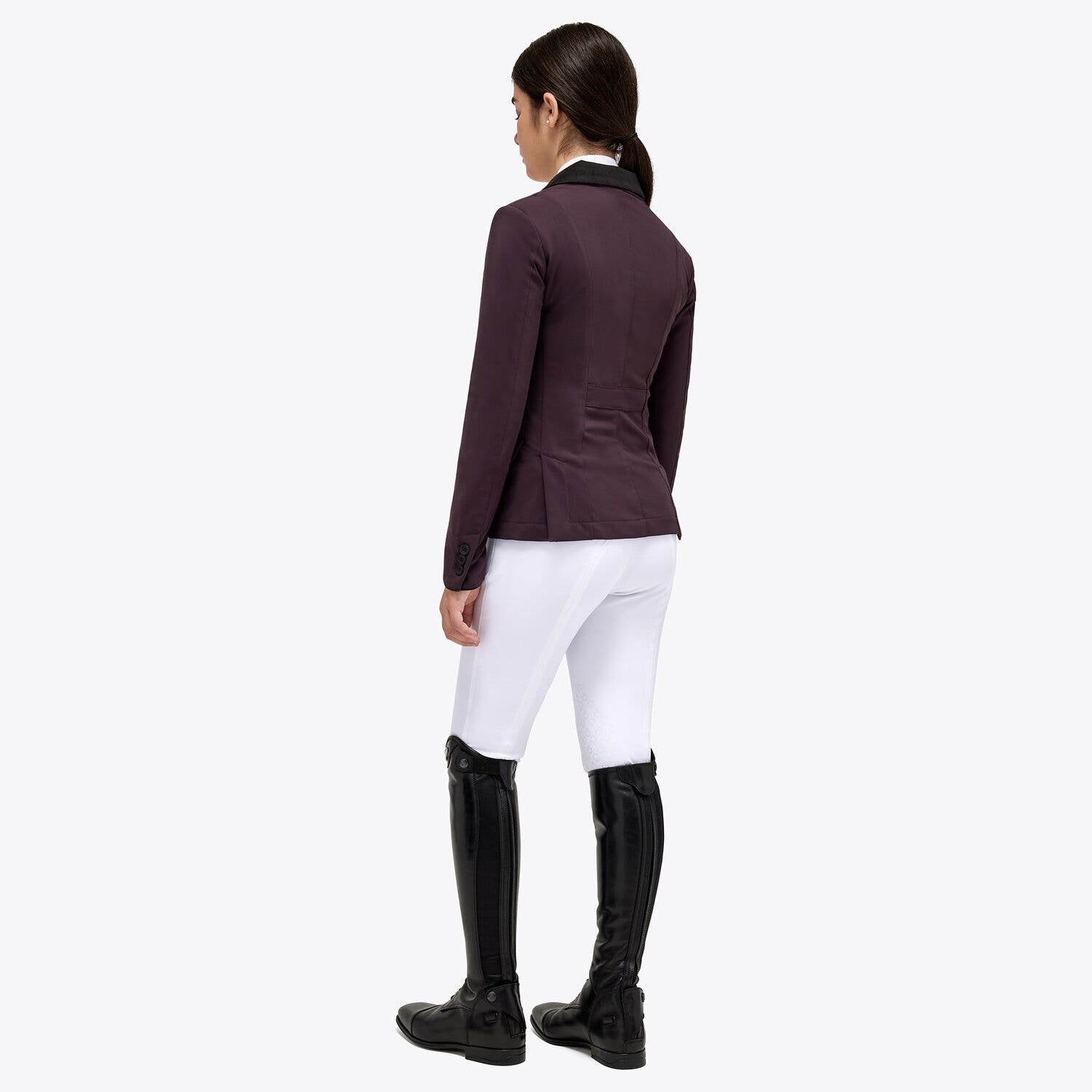 Cavalleria Toscana Girl's competition riding jacket. DARK PURPLE-3