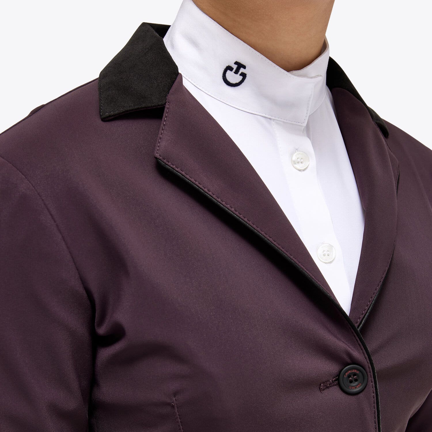 Cavalleria Toscana Girl's competition riding jacket. DARK PURPLE-5
