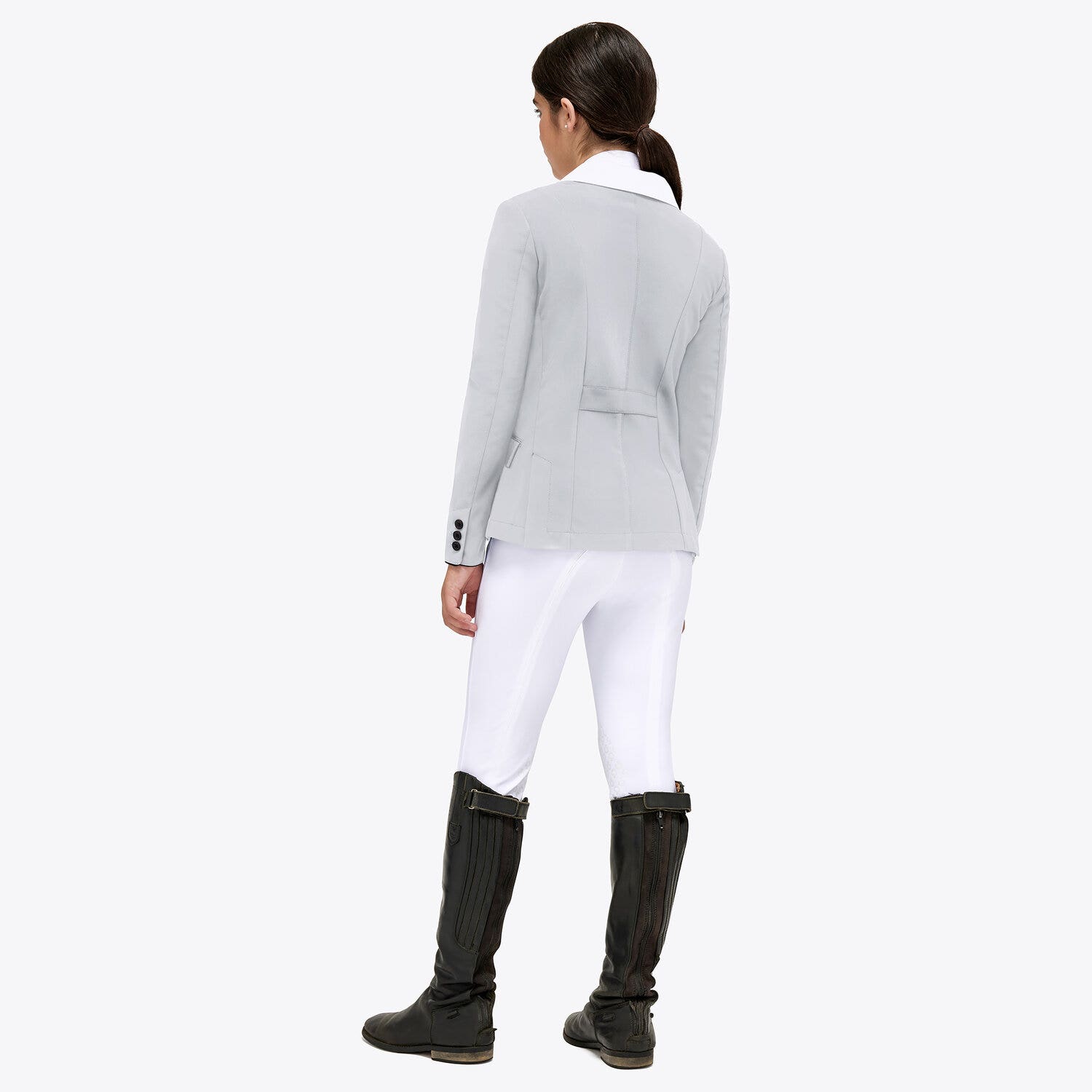 Cavalleria Toscana Girl's competition riding jacket. LIGHT GREY-3