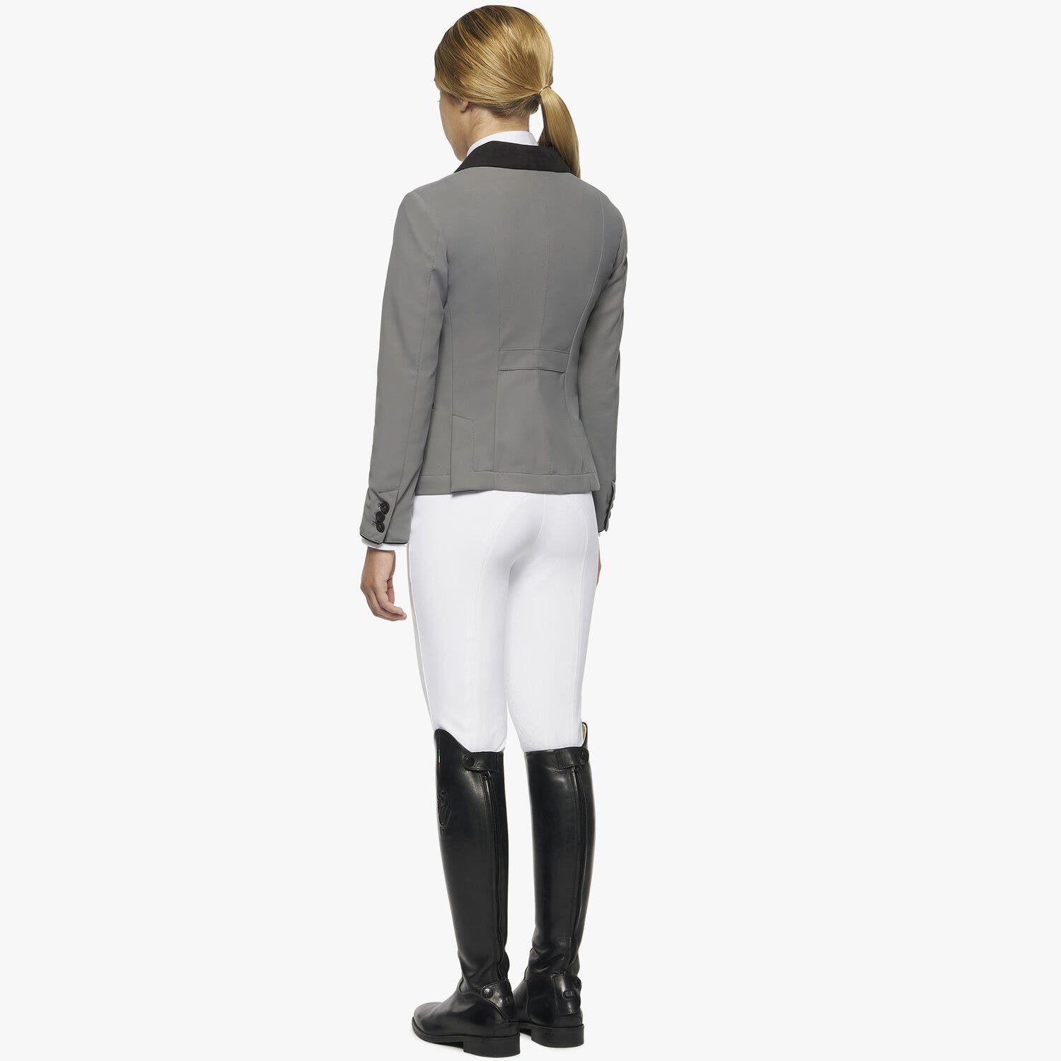 Cavalleria Toscana Girl's competition riding jacket. GREY-3
