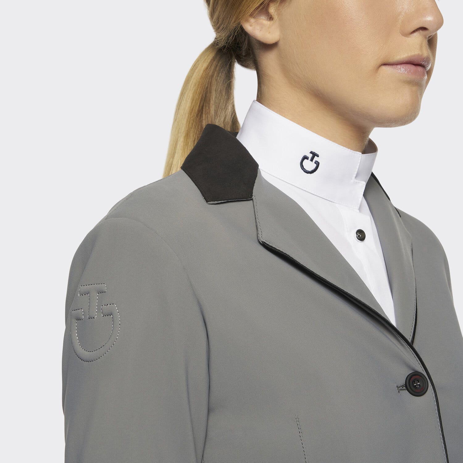 Cavalleria Toscana Girl's competition riding jacket. GREY-4