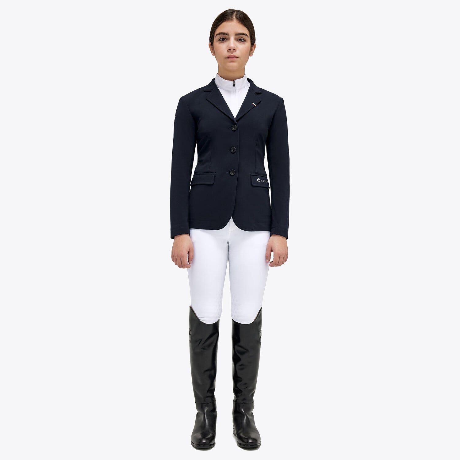 Cavalleria Toscana FISE competition jacket for girls NAVY-1