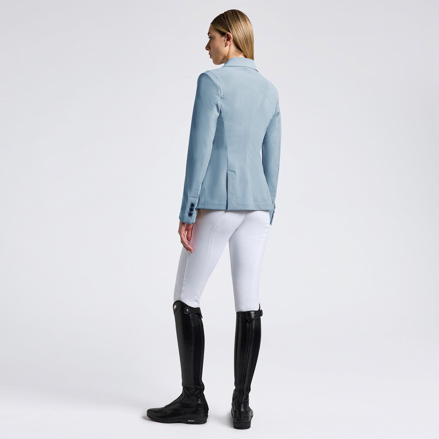 Cavalleria Toscana Cavalleria Toscana Women's perforated Competition jacket with buttons BLUE FOG-2