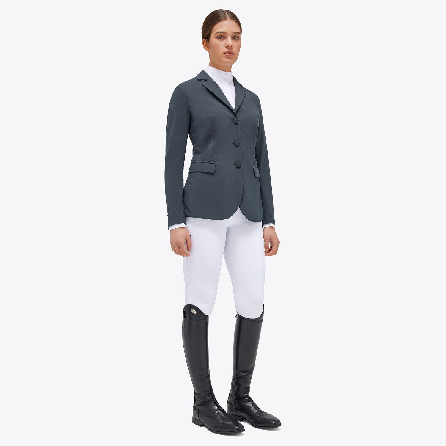 Cavalleria Toscana Women's jacket in jersey CHARCOAL GREY-1