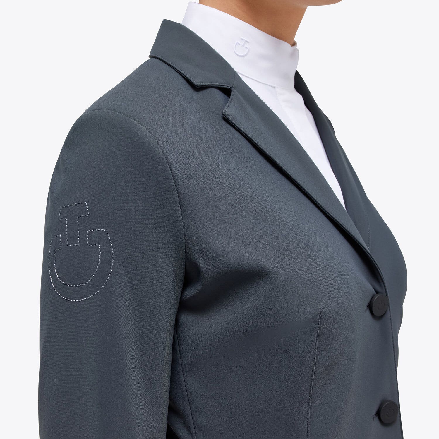 Cavalleria Toscana Women's jacket in jersey CHARCOAL GREY-3