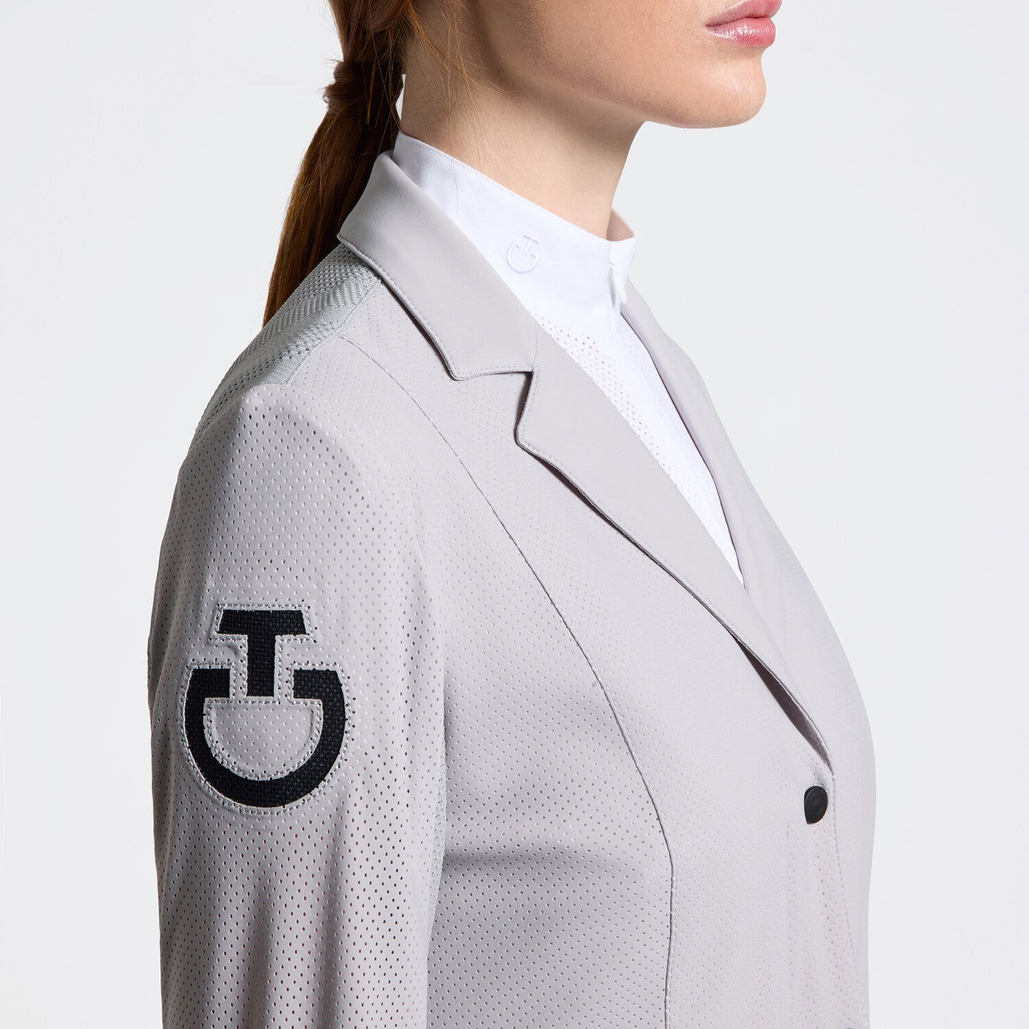 Cavalleria Toscana Cavalleria Toscana Revolution Women's perforated Competition jacket with zip LIGHT GREY-3