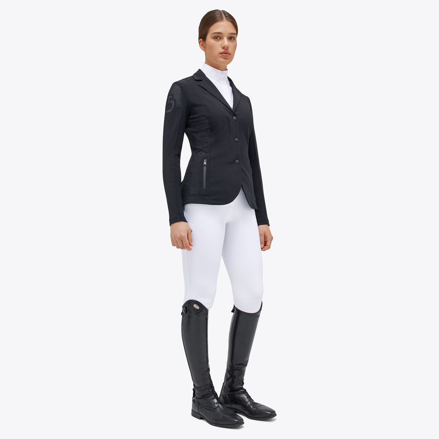 Cavalleria Toscana Women's competition riding jacket embroidery BLACK-1