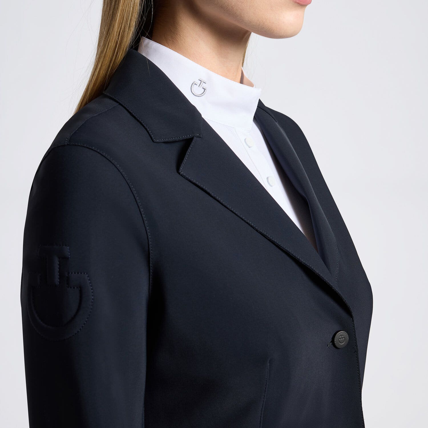 Cavalleria Toscana Cavalleria Toscana Women's Raw Cut Competition Jacket with buttons NAVY-3