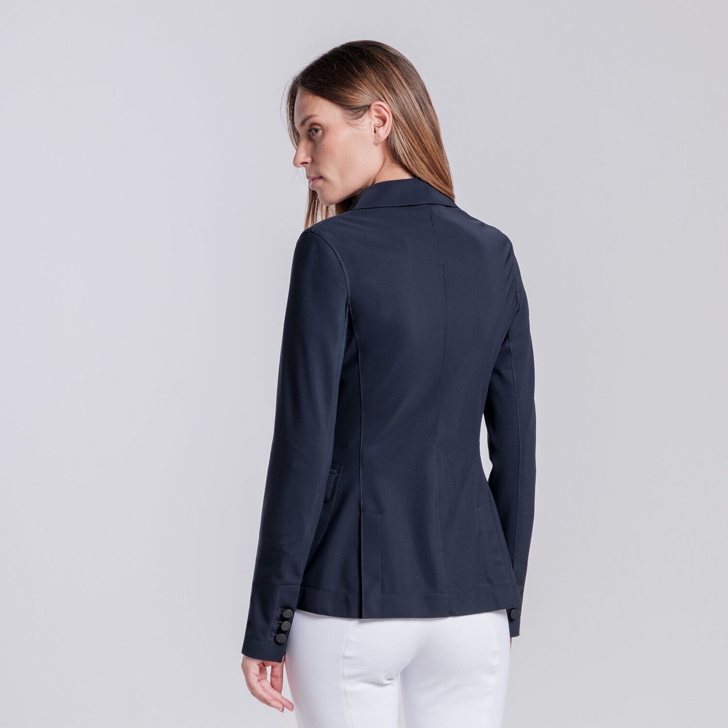 Cavalleria Toscana Cavalleria Toscana Women's Raw Cut Competition Jacket with buttons NAVY-3