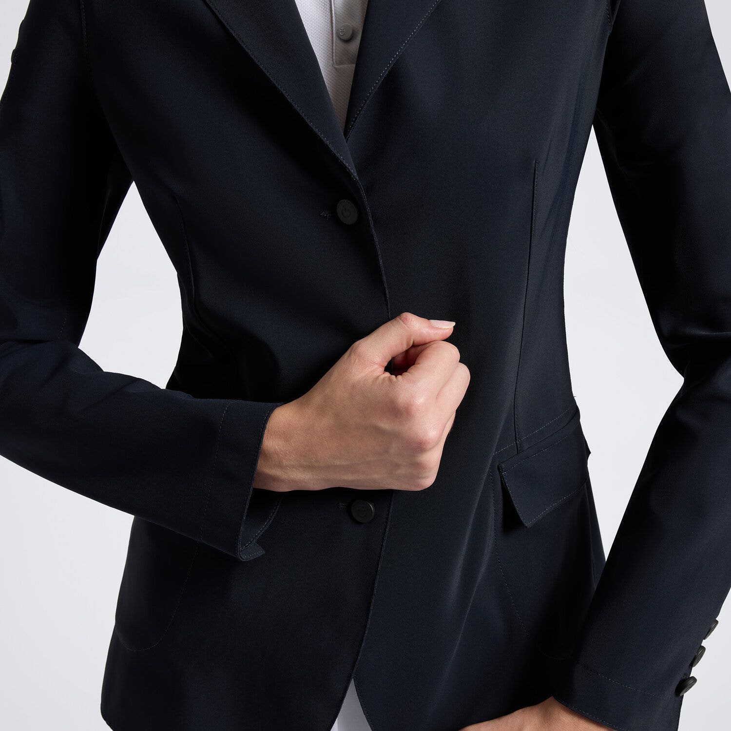 Cavalleria Toscana Cavalleria Toscana Women's Raw Cut Competition Jacket with buttons NAVY-4