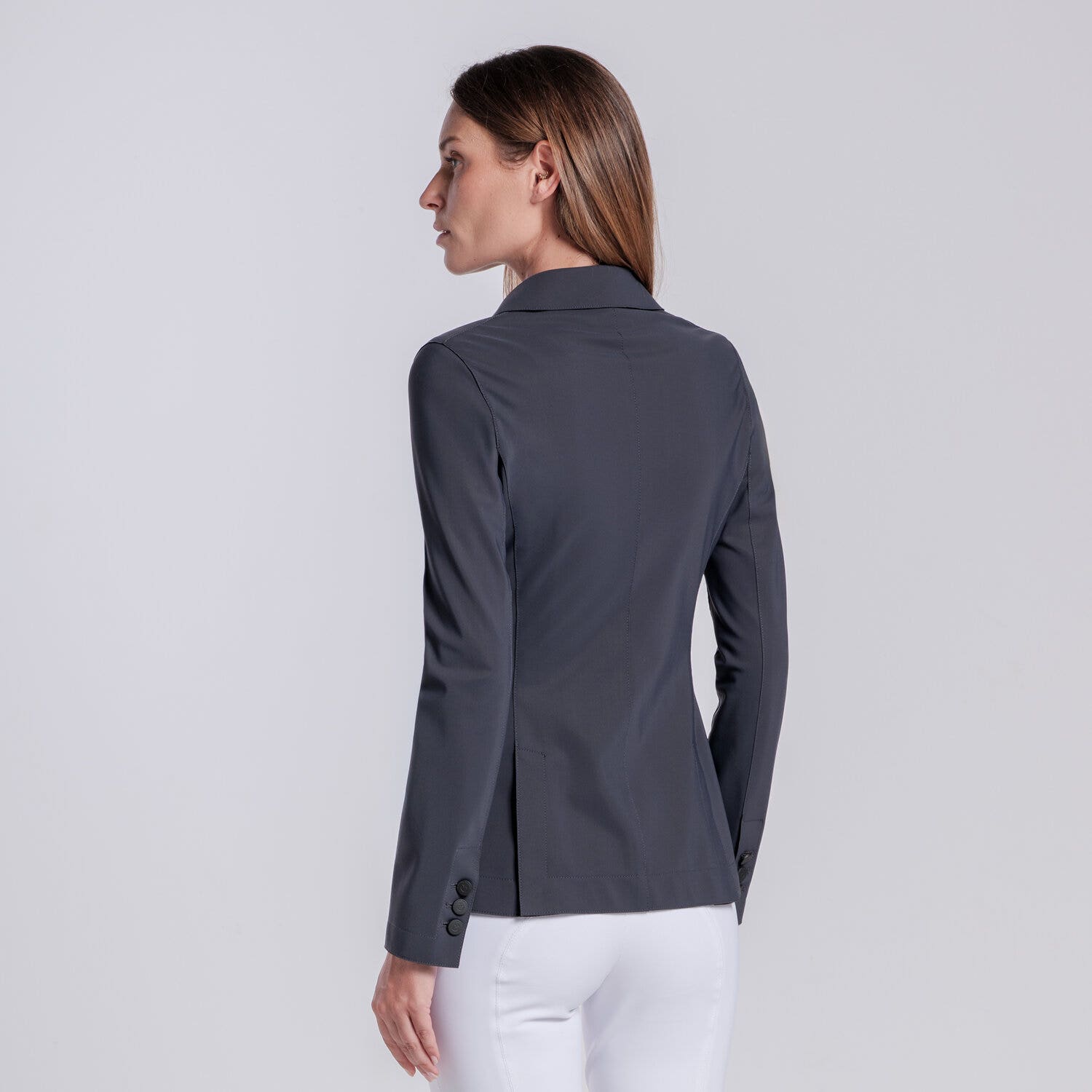 Cavalleria Toscana Women’s raw-cut competition jacket CHARCOAL-3