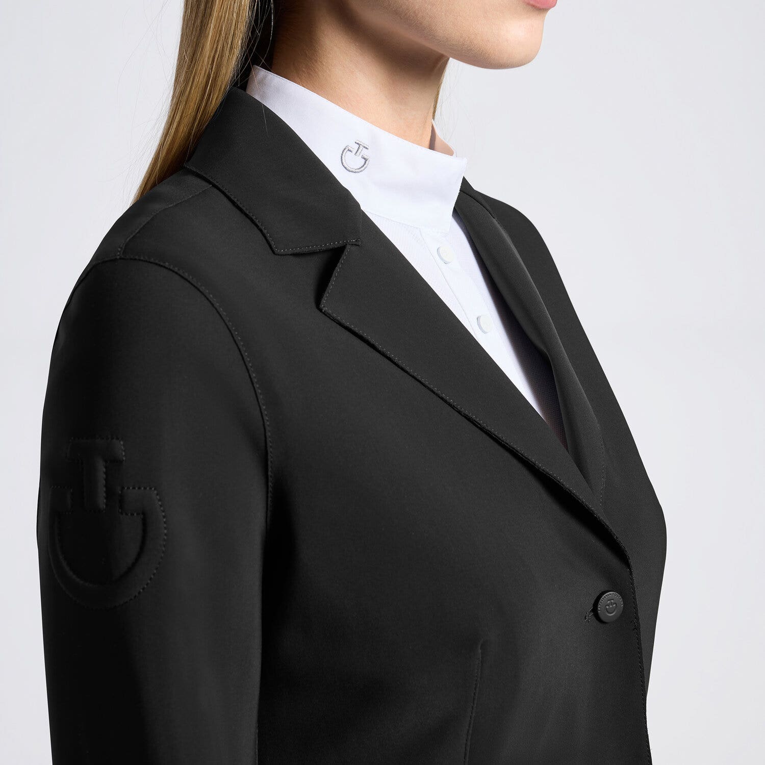 Cavalleria Toscana Cavalleria Toscana Women's Raw Cut Competition Jacket with buttons BLACK-3