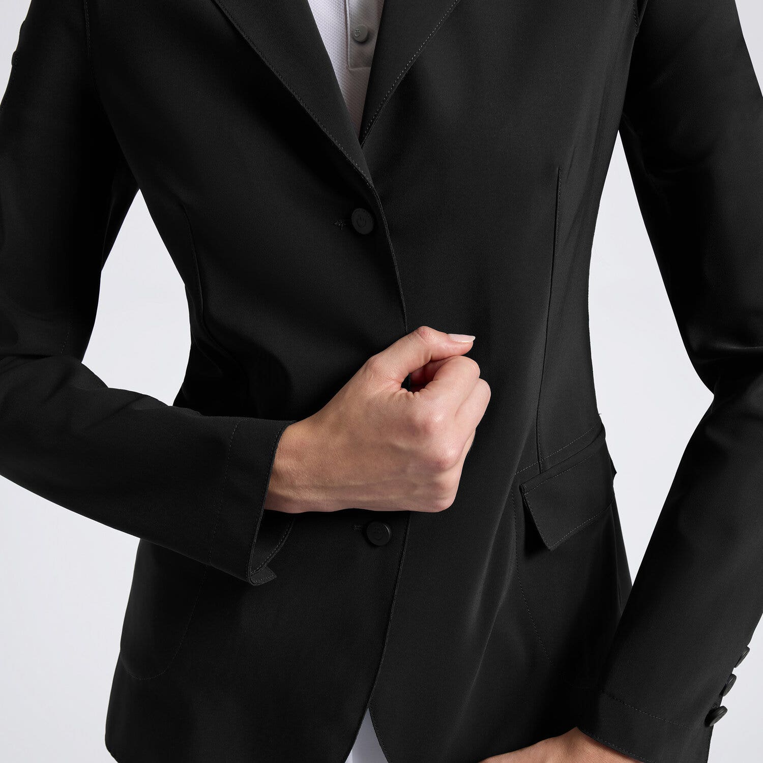 Cavalleria Toscana Cavalleria Toscana Women's Raw Cut Competition Jacket with buttons BLACK-4