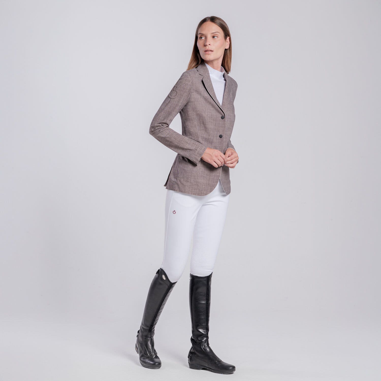 Cavalleria Toscana Women’s raw-cut jersey jacket PRINT TWEED-1