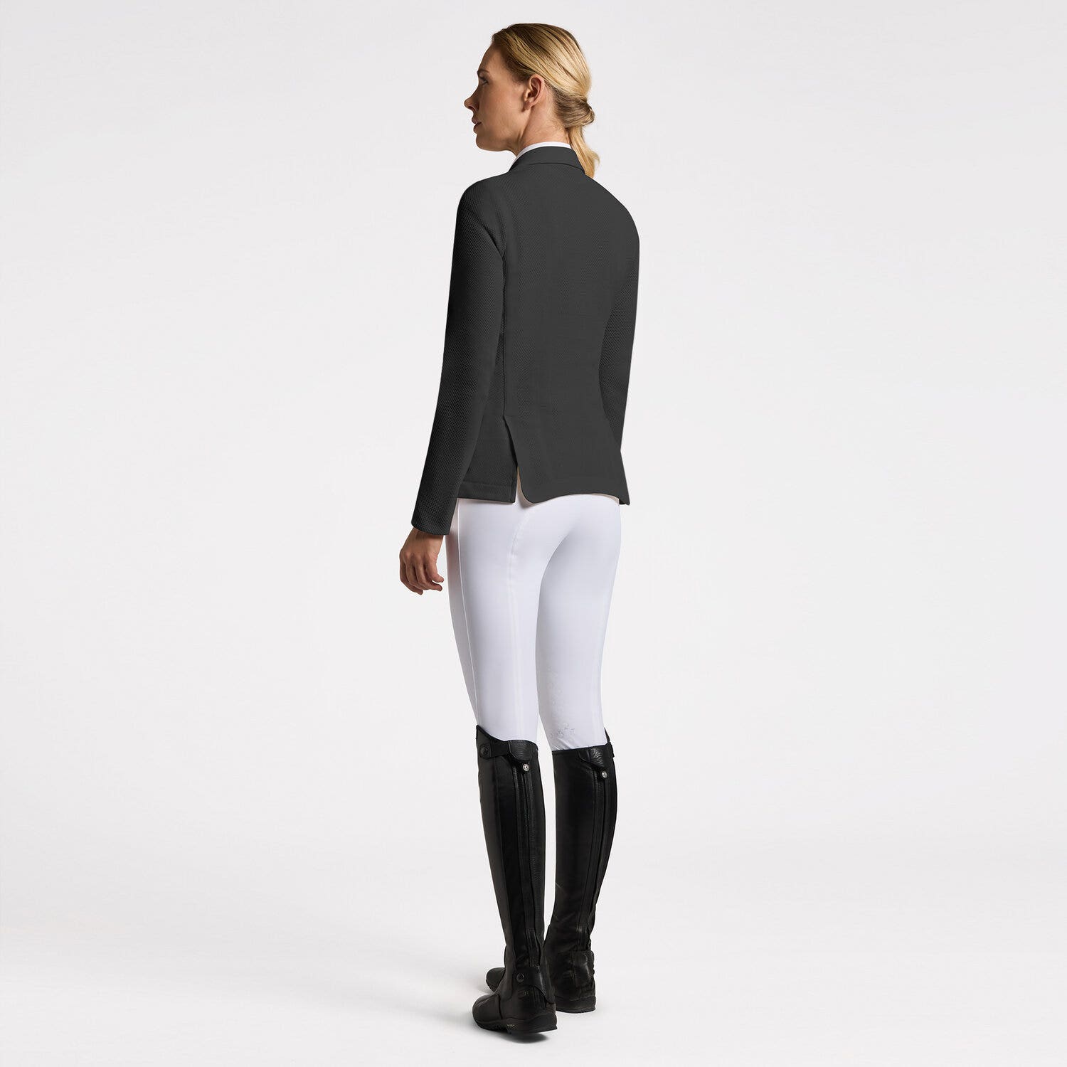 Cavalleria Toscana Women's Perforated with Zip Riding Jacket | Cavalleria Toscana BLACK-2