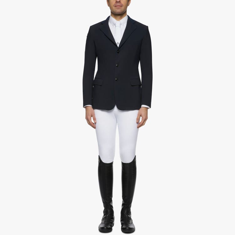 Cavalleria Toscana Giacca uomo con inserti traforati NAVY-1