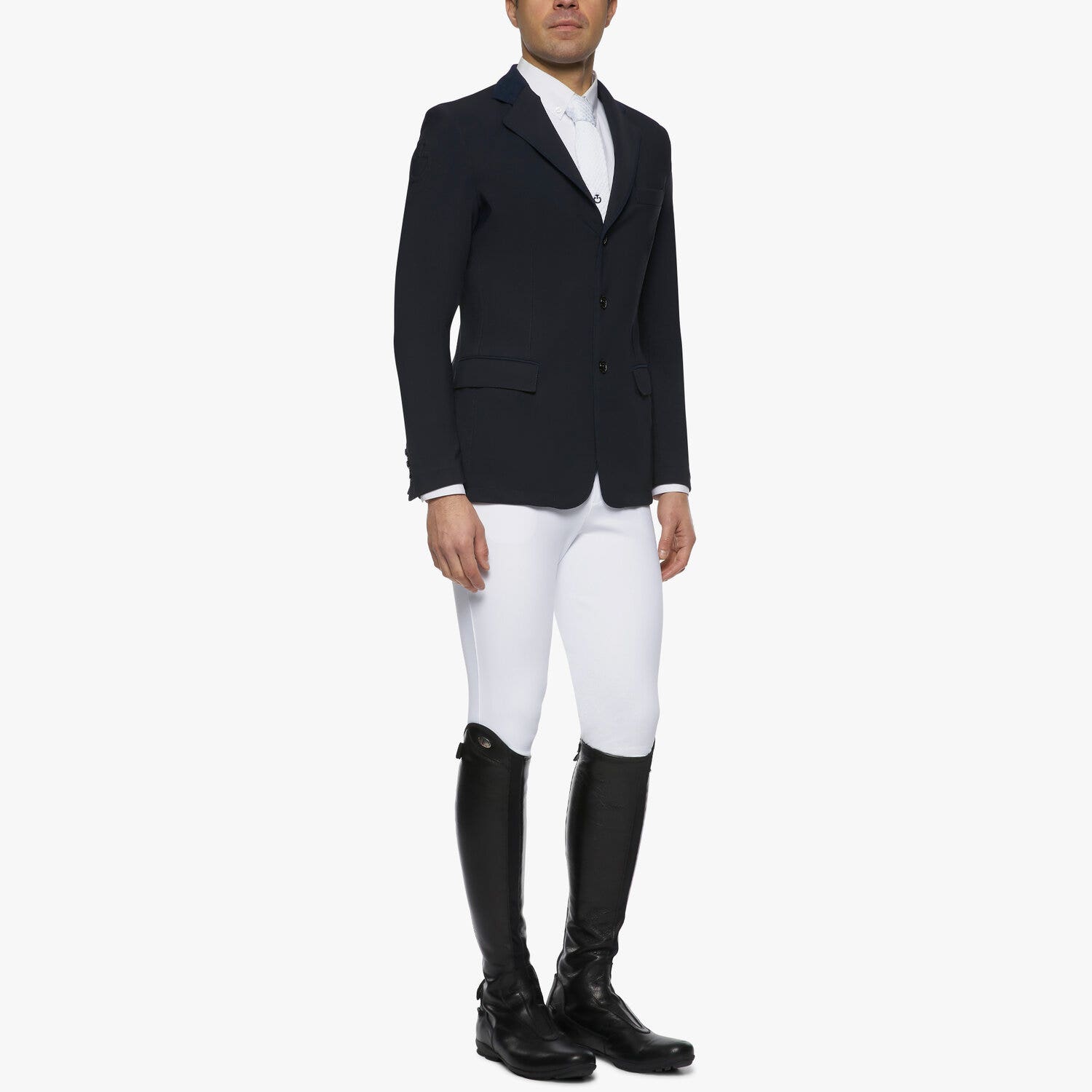 Cavalleria Toscana Men's riding jacket with perforated inserts NAVY-2