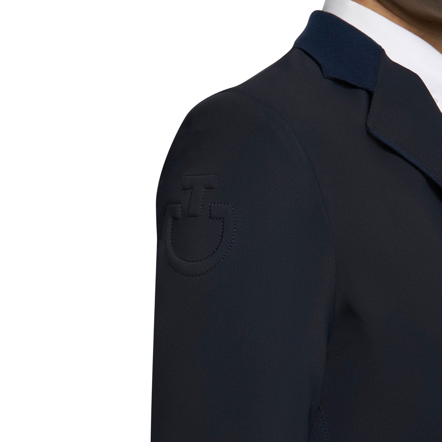 Cavalleria Toscana Men's riding jacket with perforated inserts NAVY-4