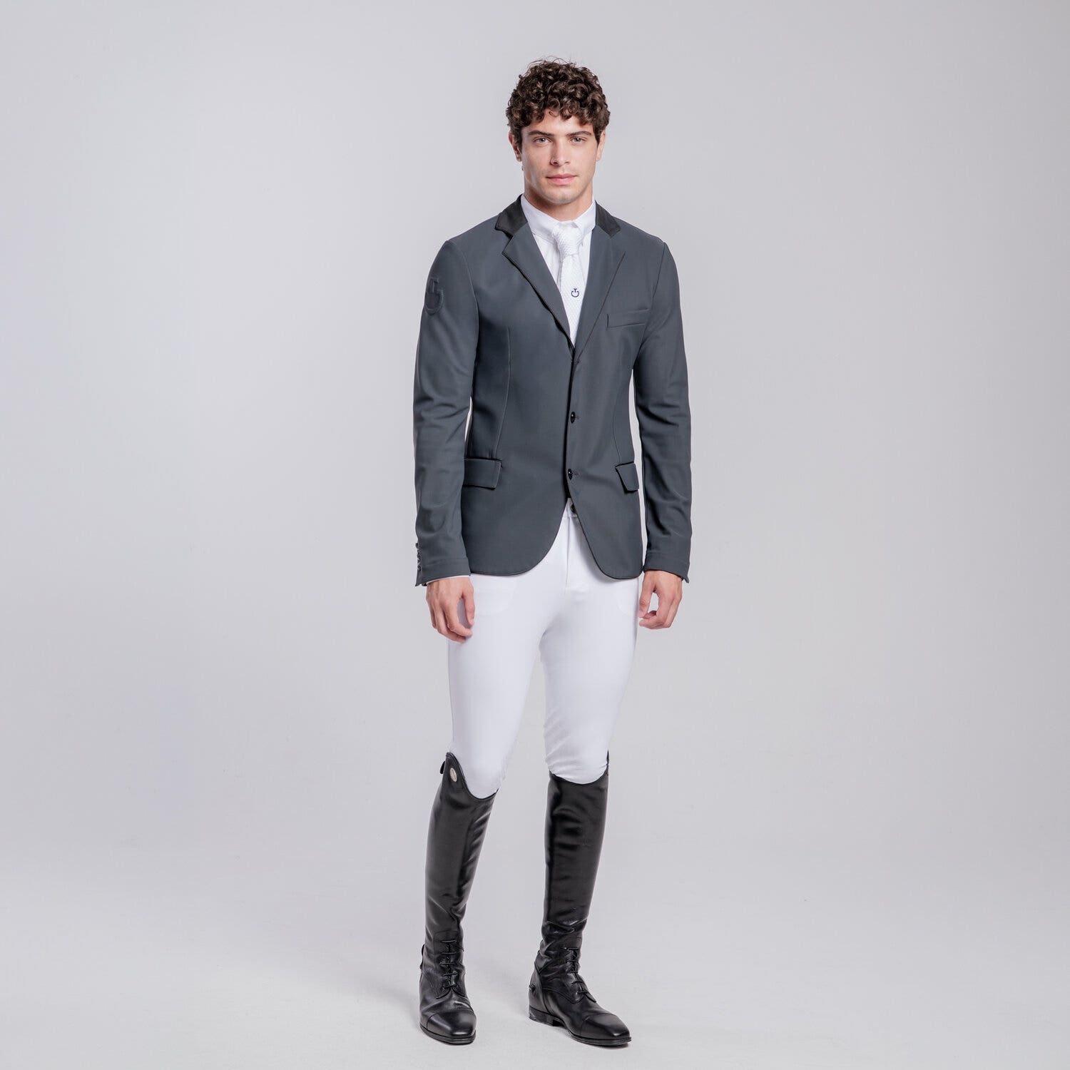 Cavalleria Toscana Men's competition jacket. CHARCOAL GREY-1