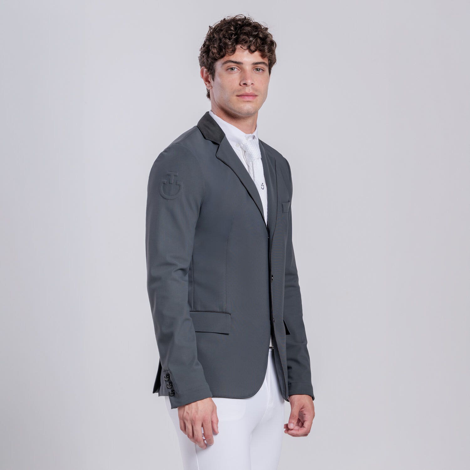 Cavalleria Toscana Men's competition jacket. CHARCOAL GREY-2