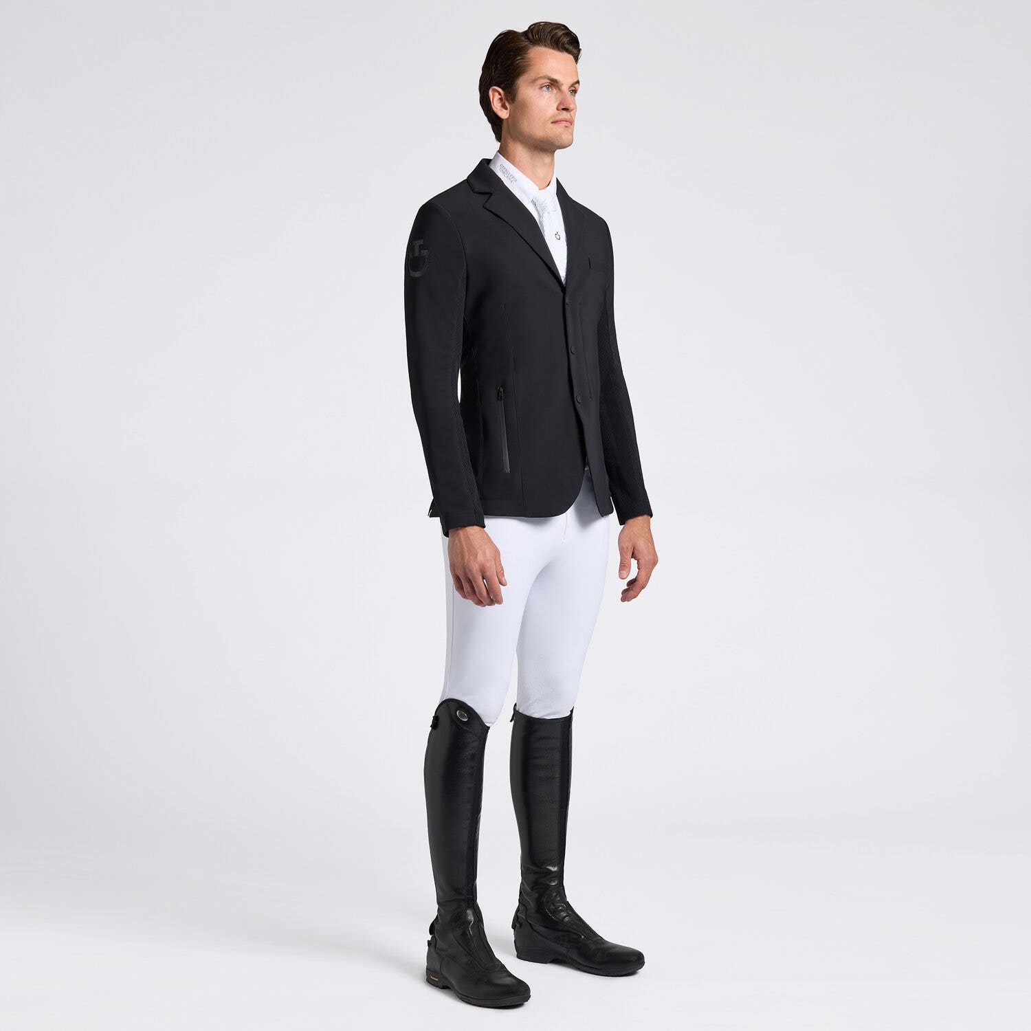 Cavalleria Toscana Lightweight men's riding jacket. BLACK-1