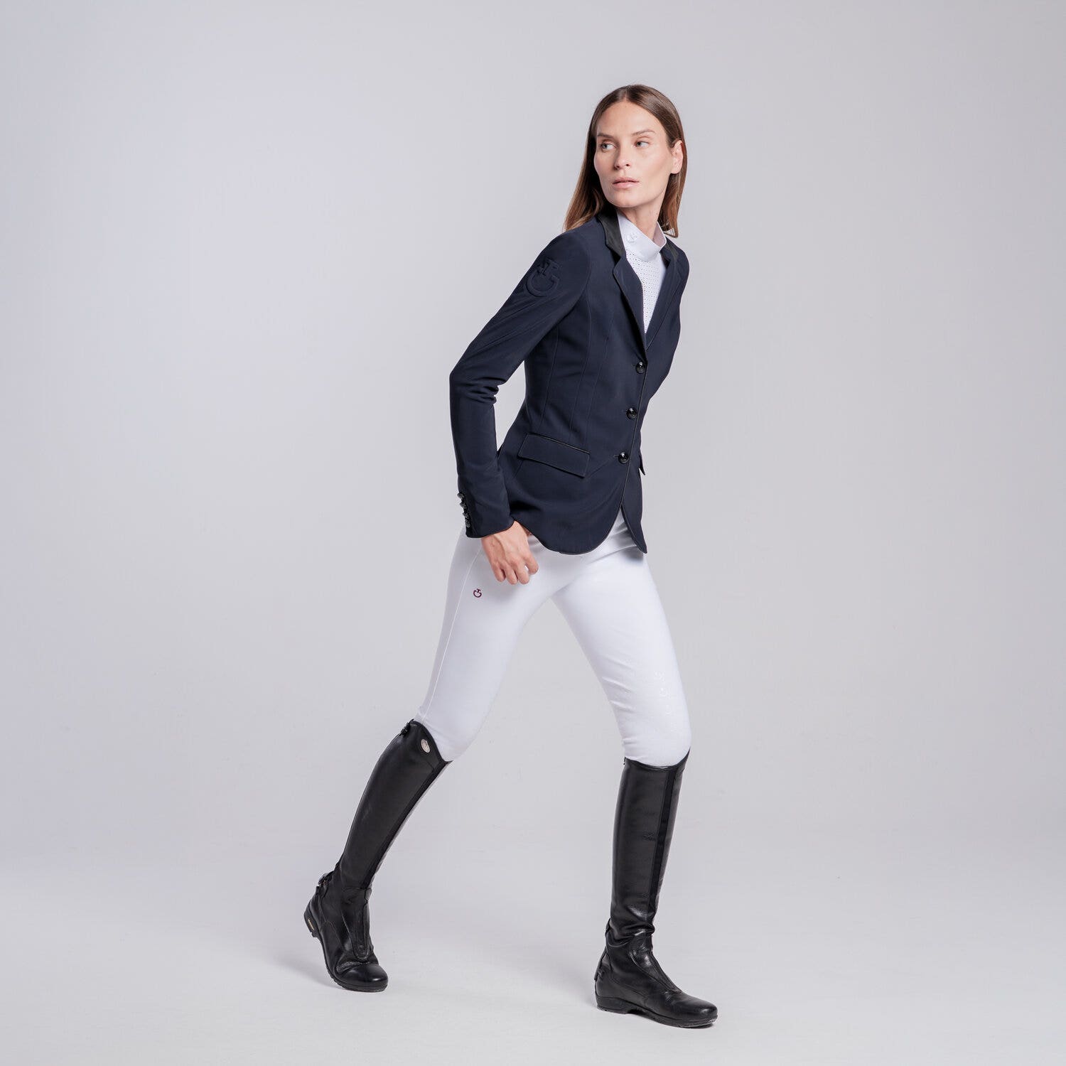 Cavalleria Toscana Women's competition riding jacket. NAVY-1