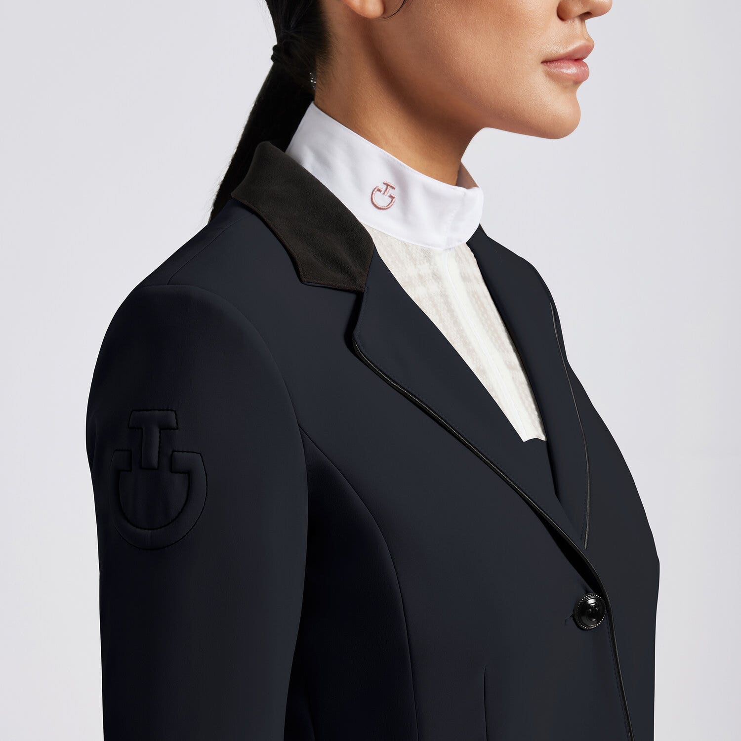 Cavalleria Toscana Women's competition riding jacket. NAVY-2