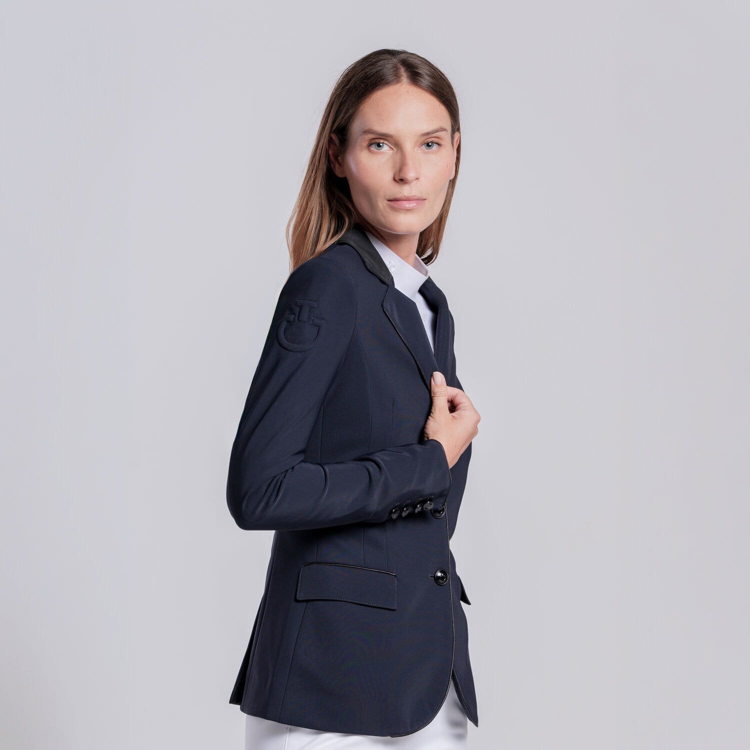 Cavalleria Toscana Women's competition riding jacket. NAVY-2