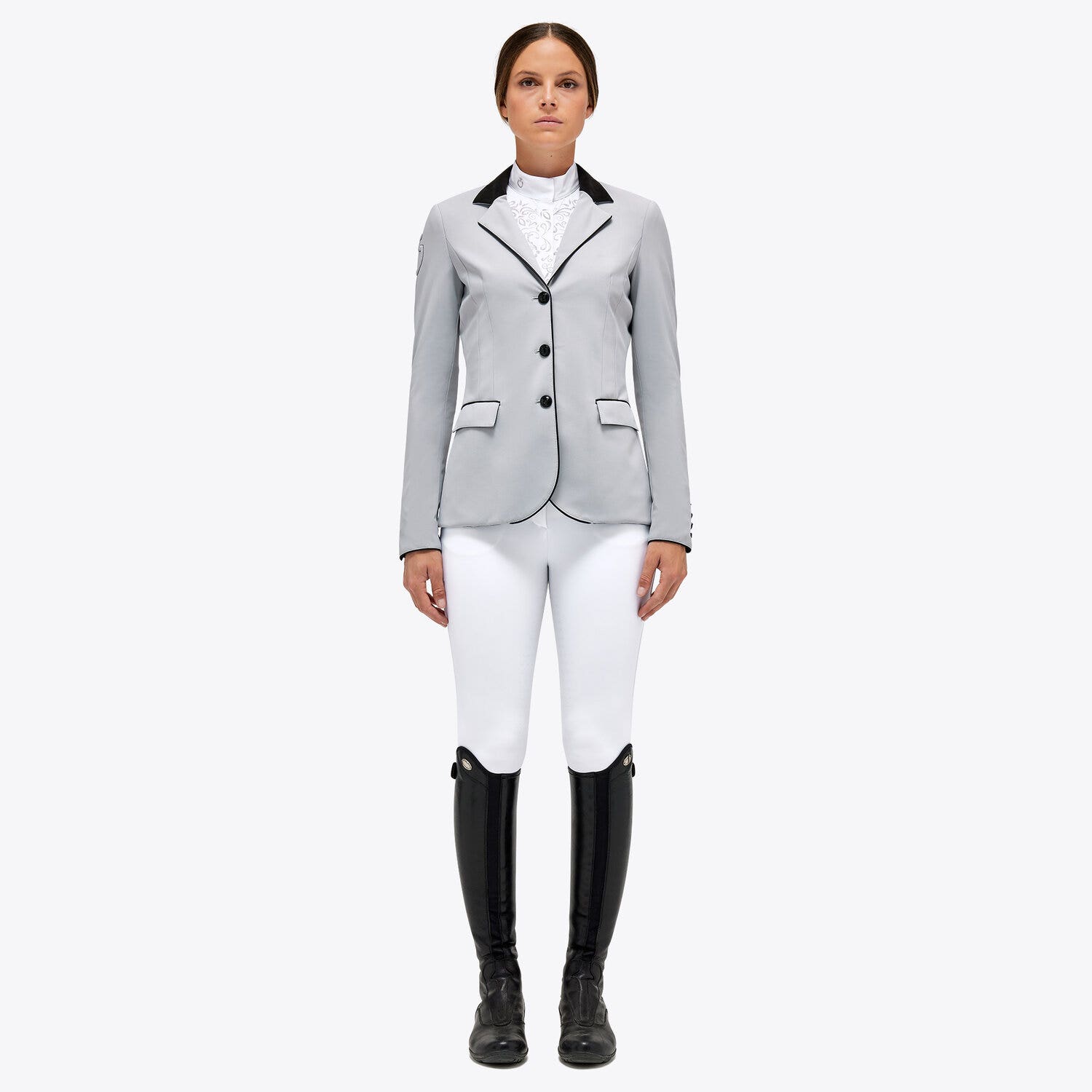 Cavalleria Toscana Cavalleria Toscana Women's Competition Jacket with Buttons LIGHT GREY-1