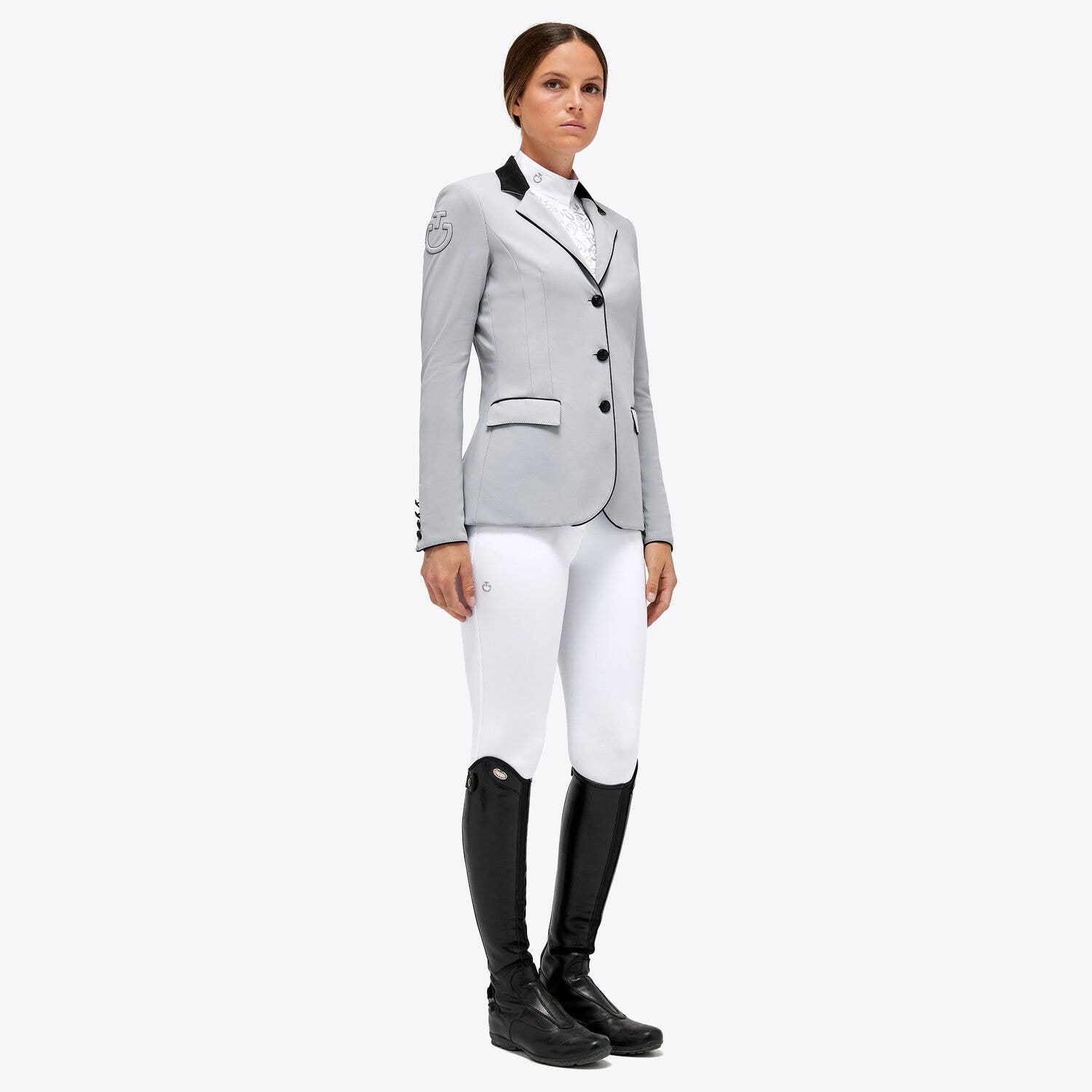 Cavalleria Toscana Cavalleria Toscana Women's Competition Jacket with Buttons LIGHT GREY-2