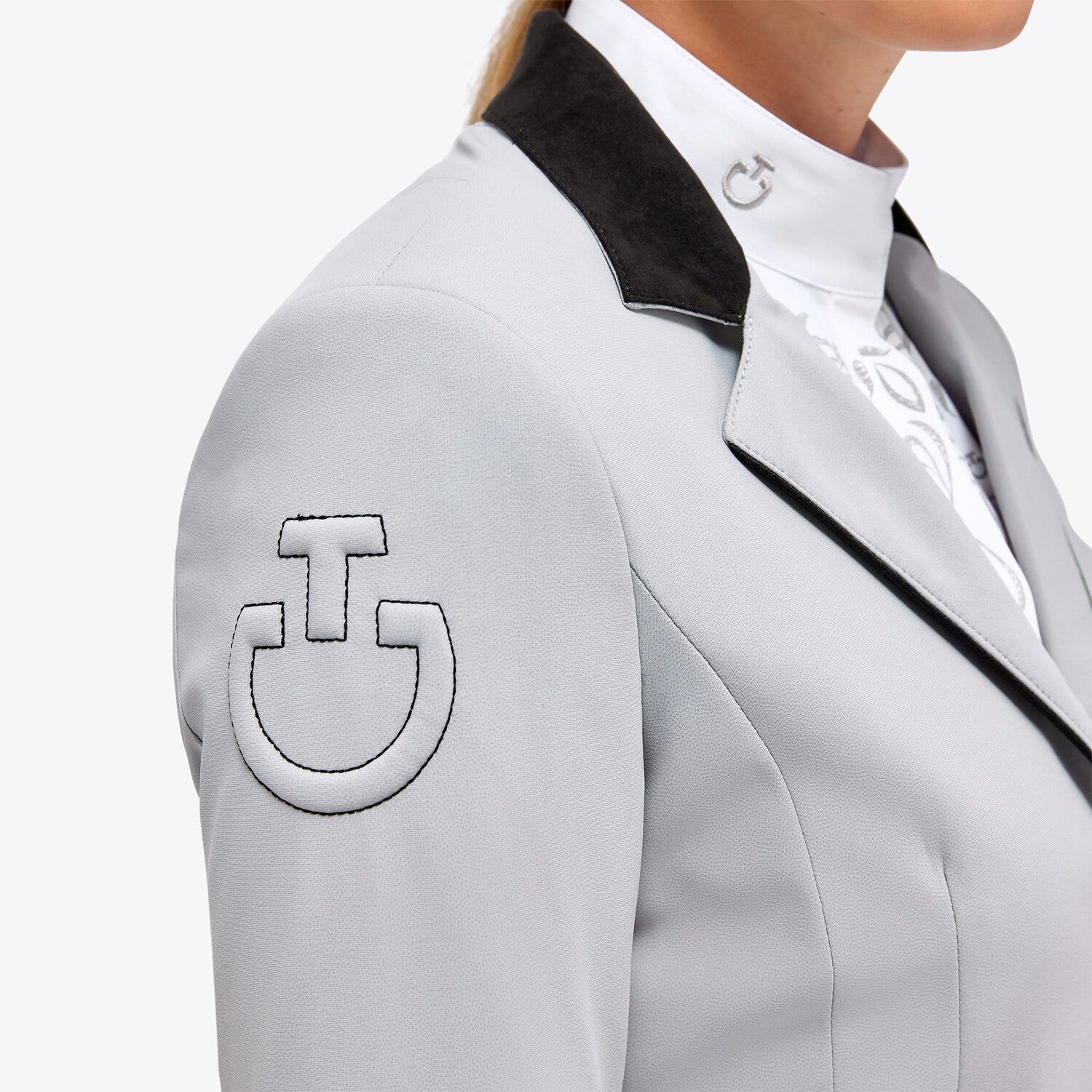 Cavalleria Toscana Cavalleria Toscana Women's Competition Jacket with Buttons LIGHT GREY-5