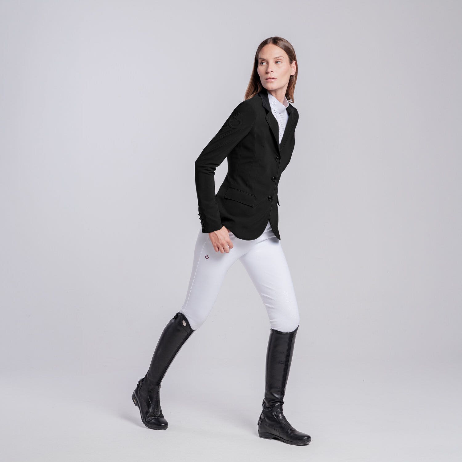 Cavalleria Toscana Women's competition riding jacket. BLACK-1