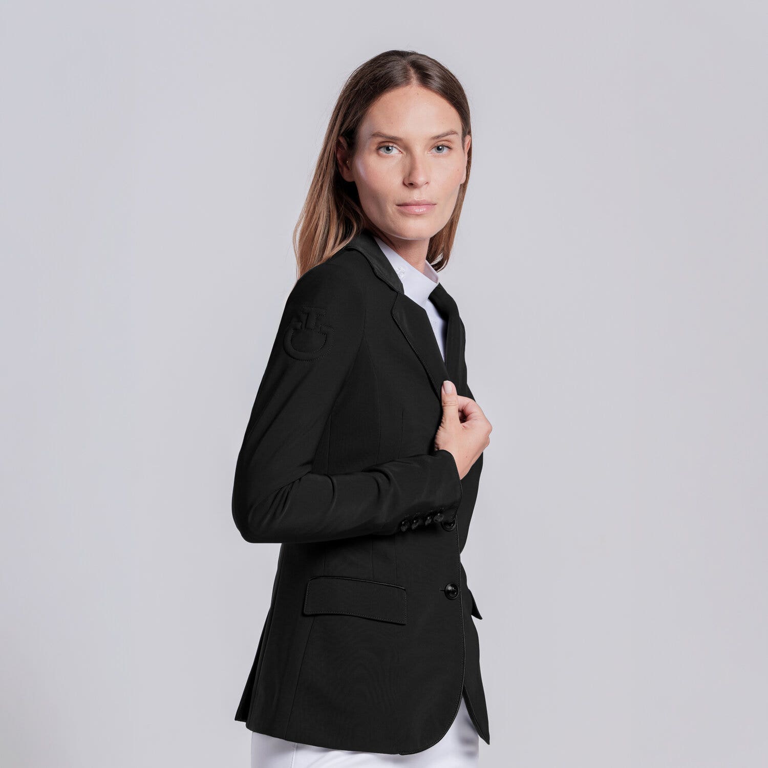 Cavalleria Toscana Women's competition riding jacket. BLACK-2