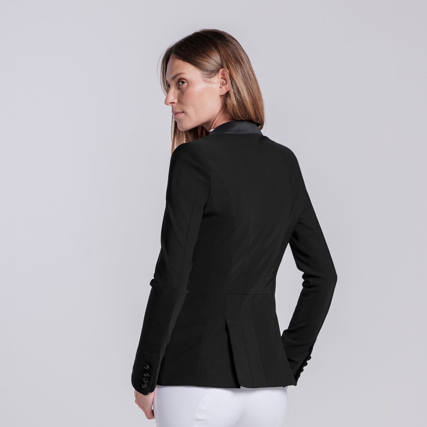 Cavalleria Toscana Women's competition riding jacket. BLACK-3