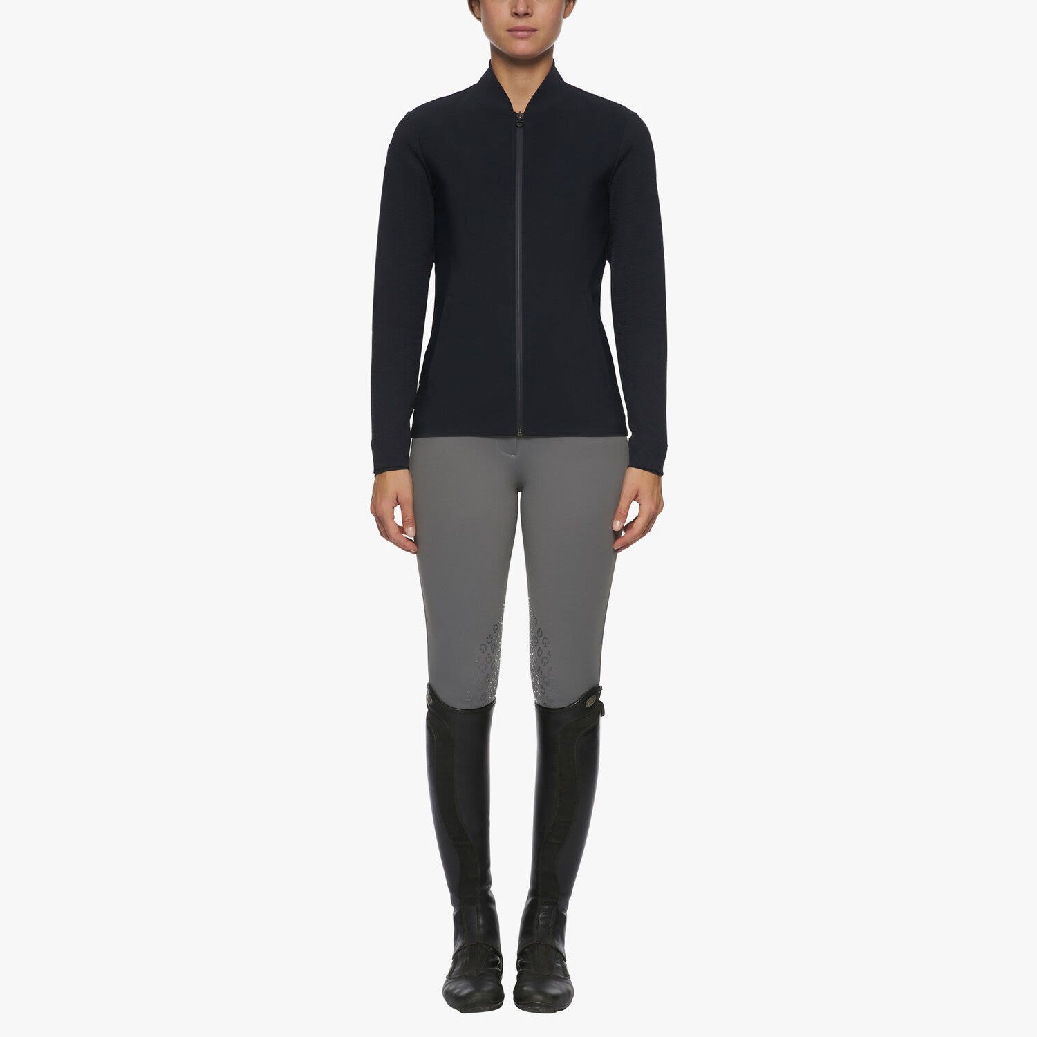 Cavalleria Toscana Women's embossed jersey jacket DARK BLUE/DARK BLUE-1