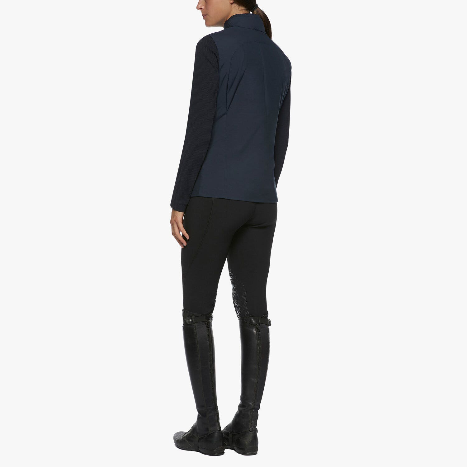 Cavalleria Toscana Women's lightweight zip puffer jacket DARK BLUE/DARK BLUE-3