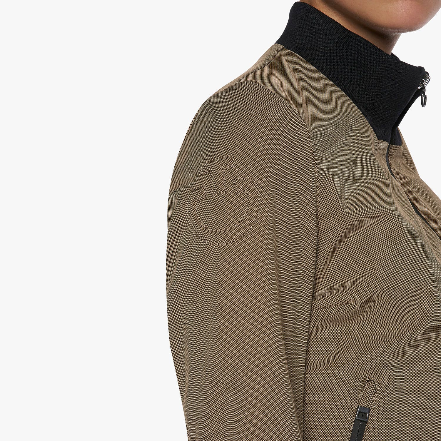 Cavalleria Toscana Women's water repellent piqué bomber CACAO-4