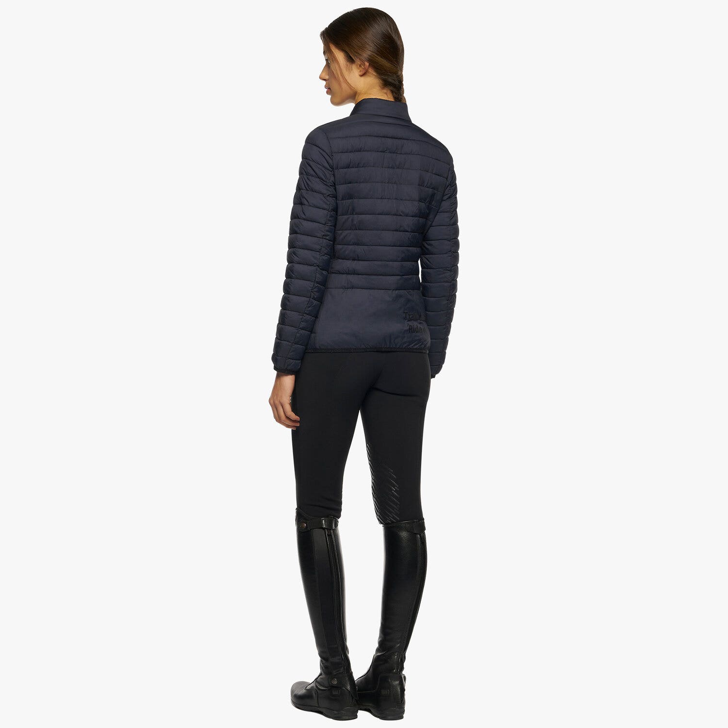 Cavalleria Toscana Women's Red Stripe Quilted Jacket NAVY-4