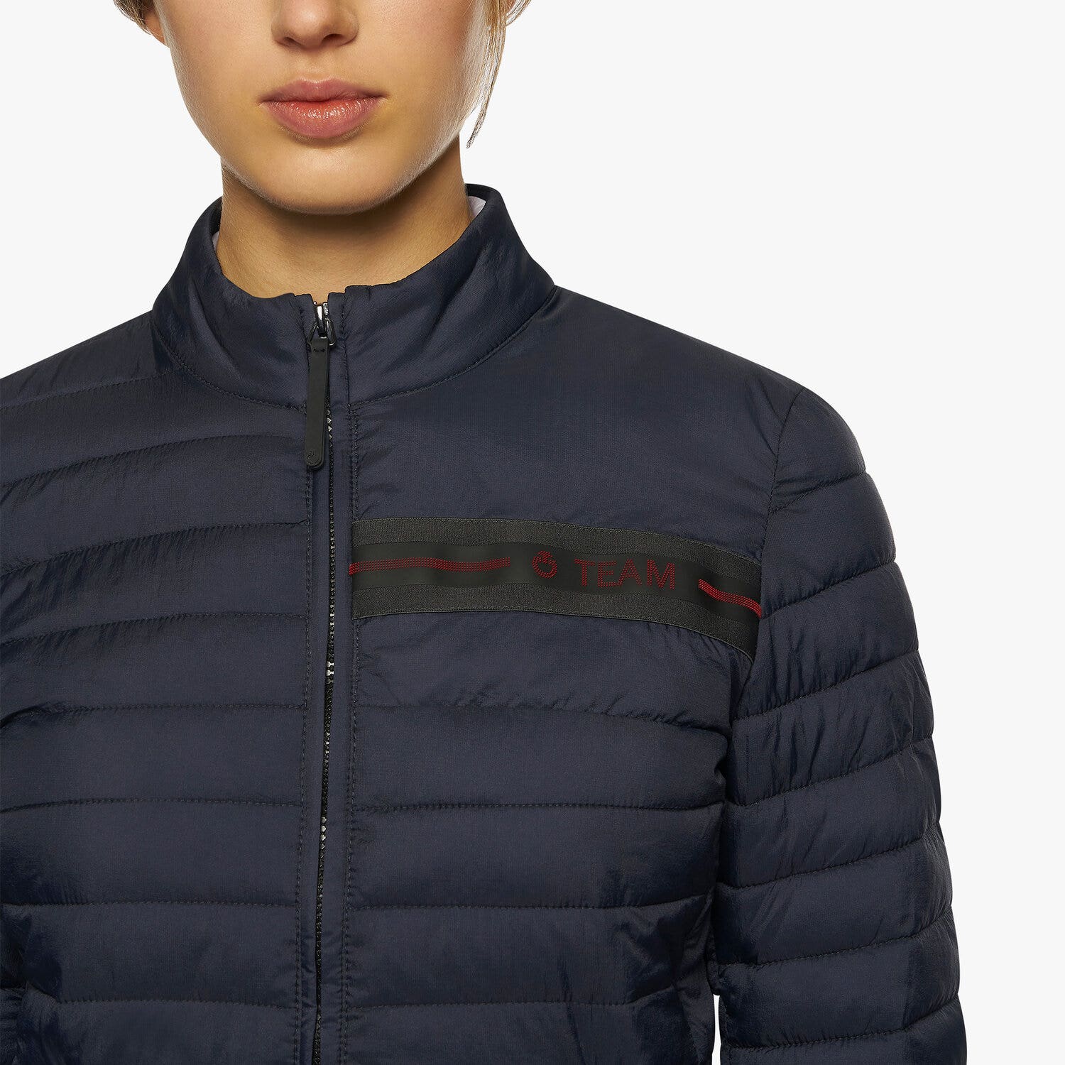 Cavalleria Toscana Women's Red Stripe Quilted Jacket NAVY-6