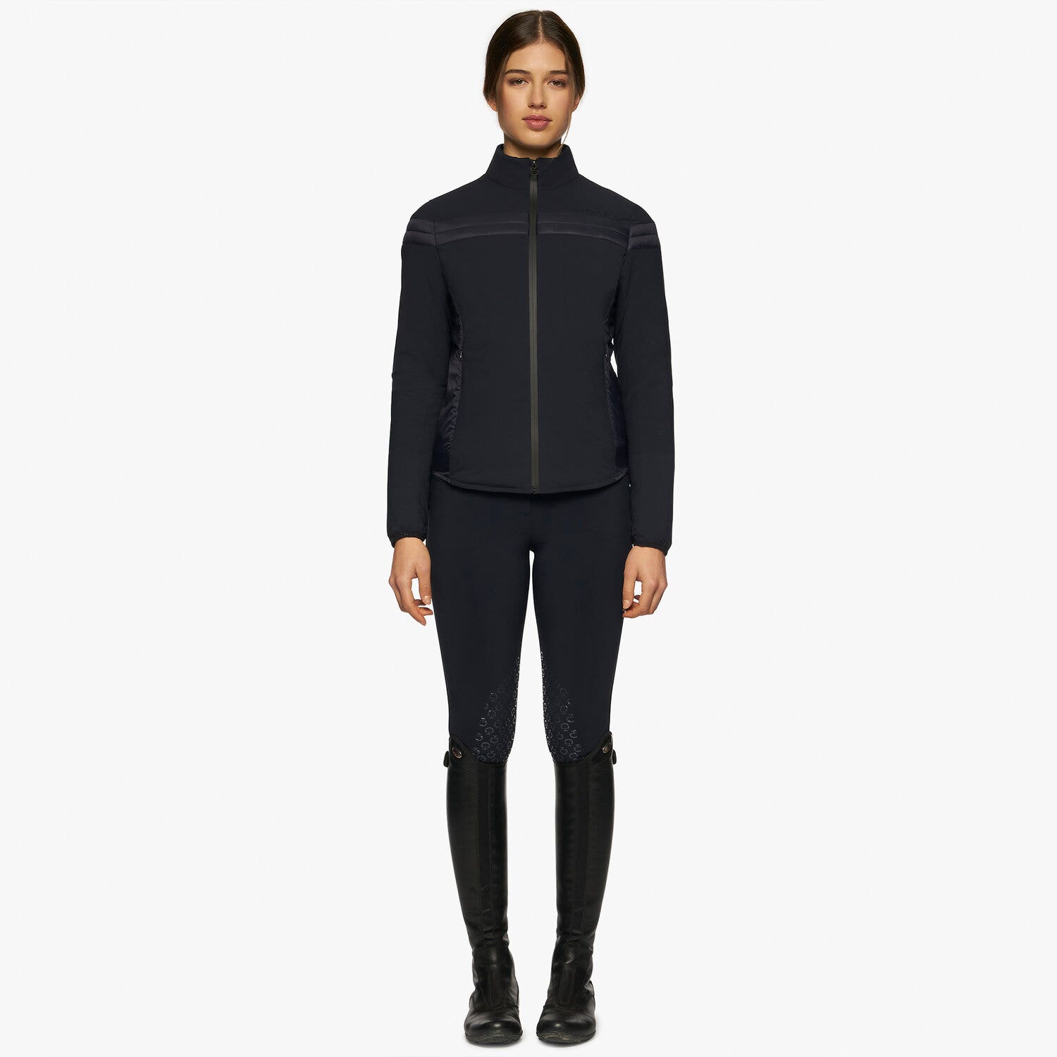 Cavalleria Toscana Women’s jersey insulated jacket with nylon panels NAVY-1