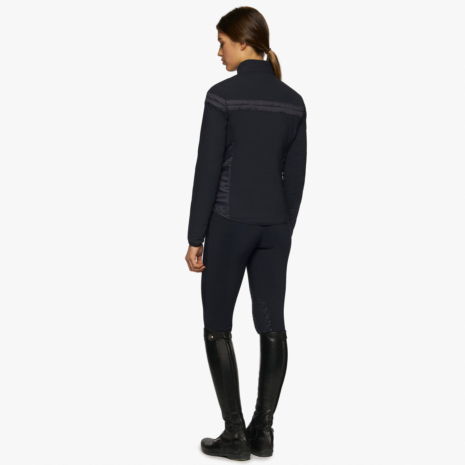 Cavalleria Toscana Women’s jersey insulated jacket with nylon panels NAVY-3