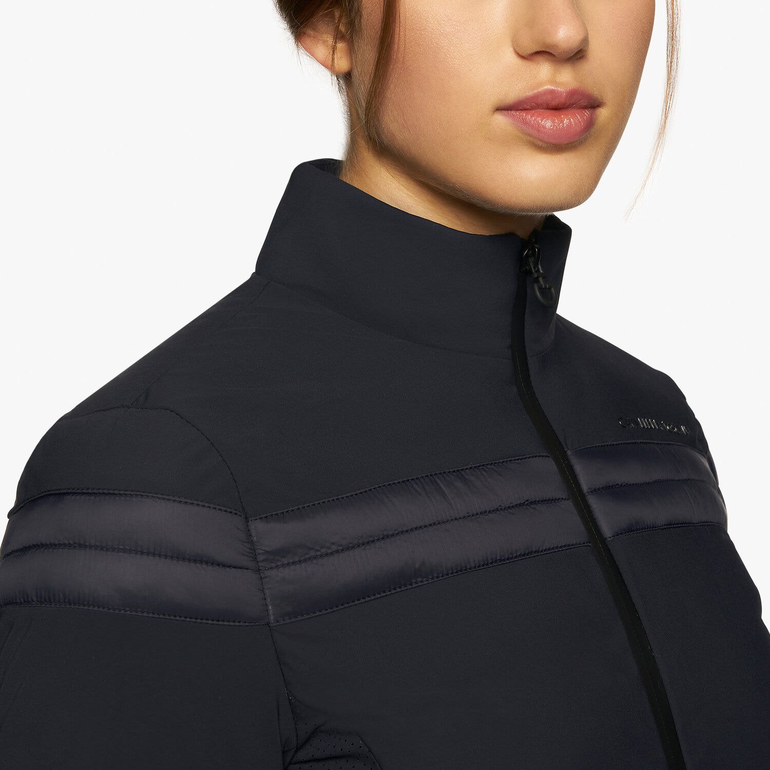 Cavalleria Toscana Women’s jersey insulated jacket with nylon panels NAVY-5