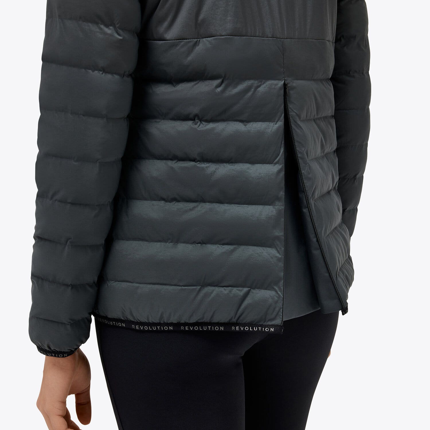 Cavalleria Toscana Puffer jacket with detachable hood CHARCOAL GREY-3