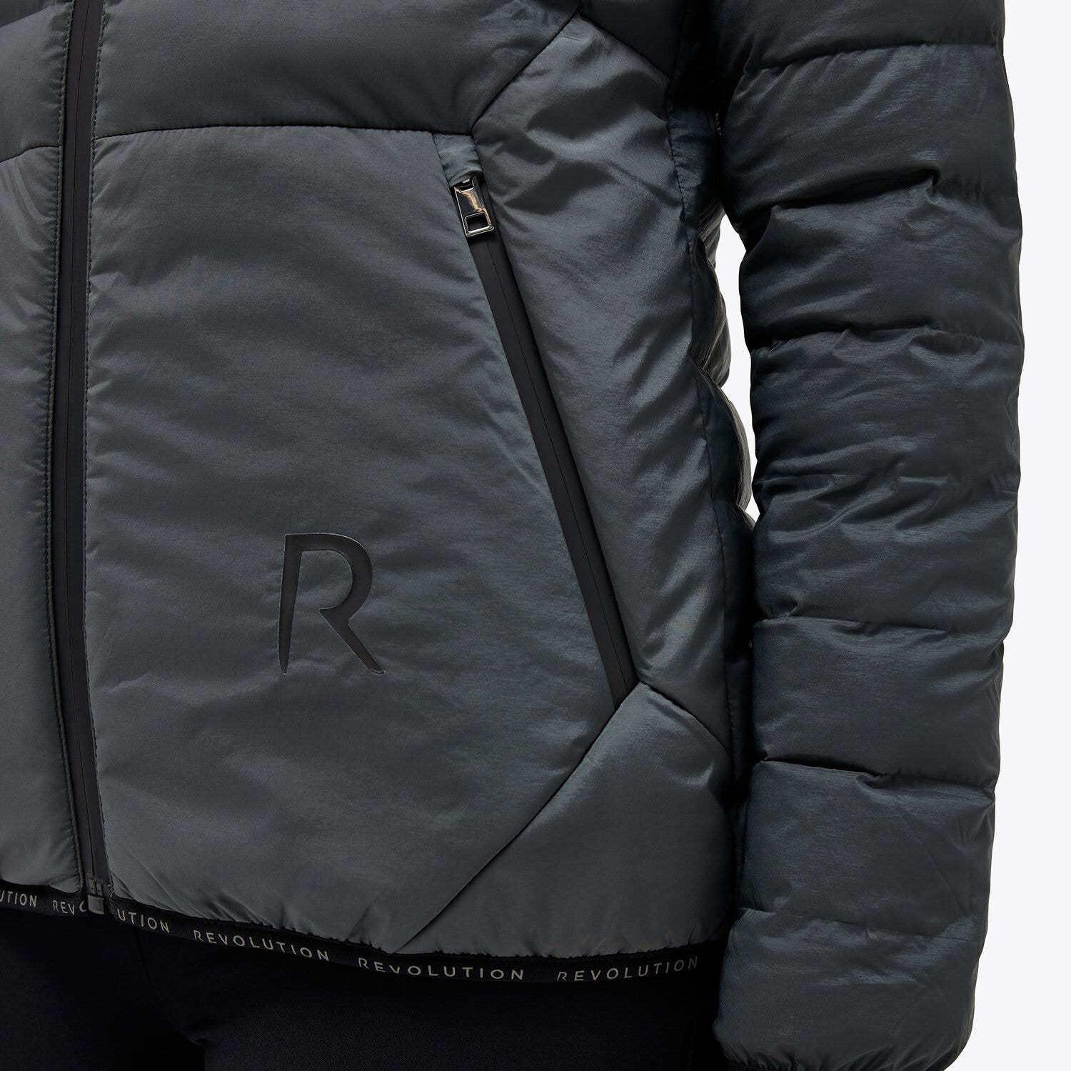 Cavalleria Toscana Puffer jacket with detachable hood CHARCOAL GREY-4