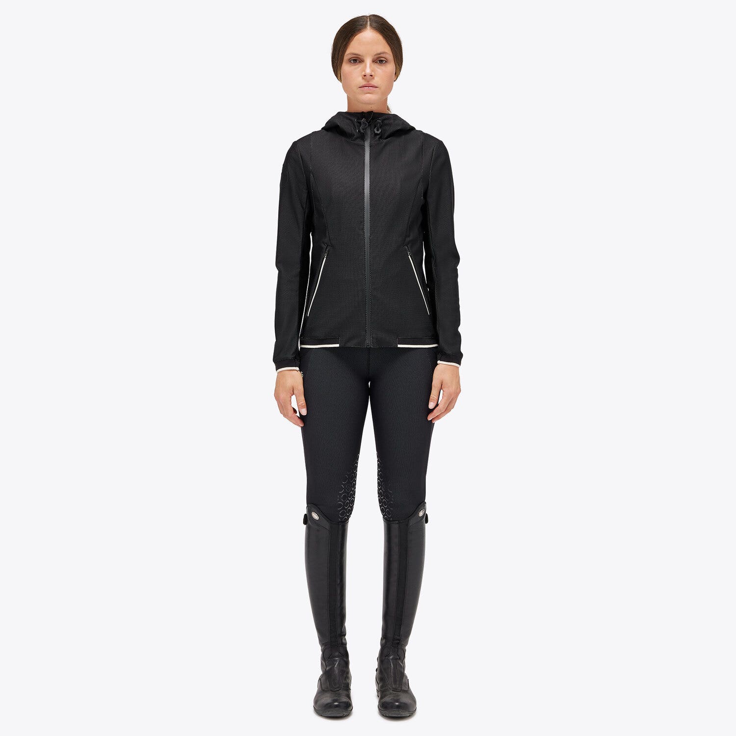 Cavalleria Toscana Perforated Jersey Softshell BLACK-1